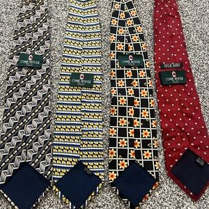 FOUR COME HOUSE TIES 100% SILK